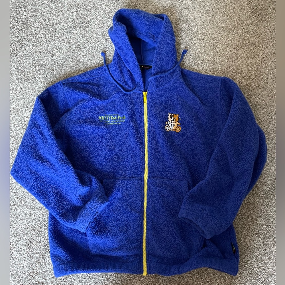 Teddy Fresh Zip-up Sherpa Hoodie 1(877)Ted-Frsh - Size XL